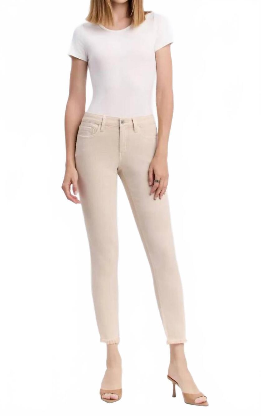 NEW VERVET BY FLYING MONKEY melissa mid rise straight jean in biscuit